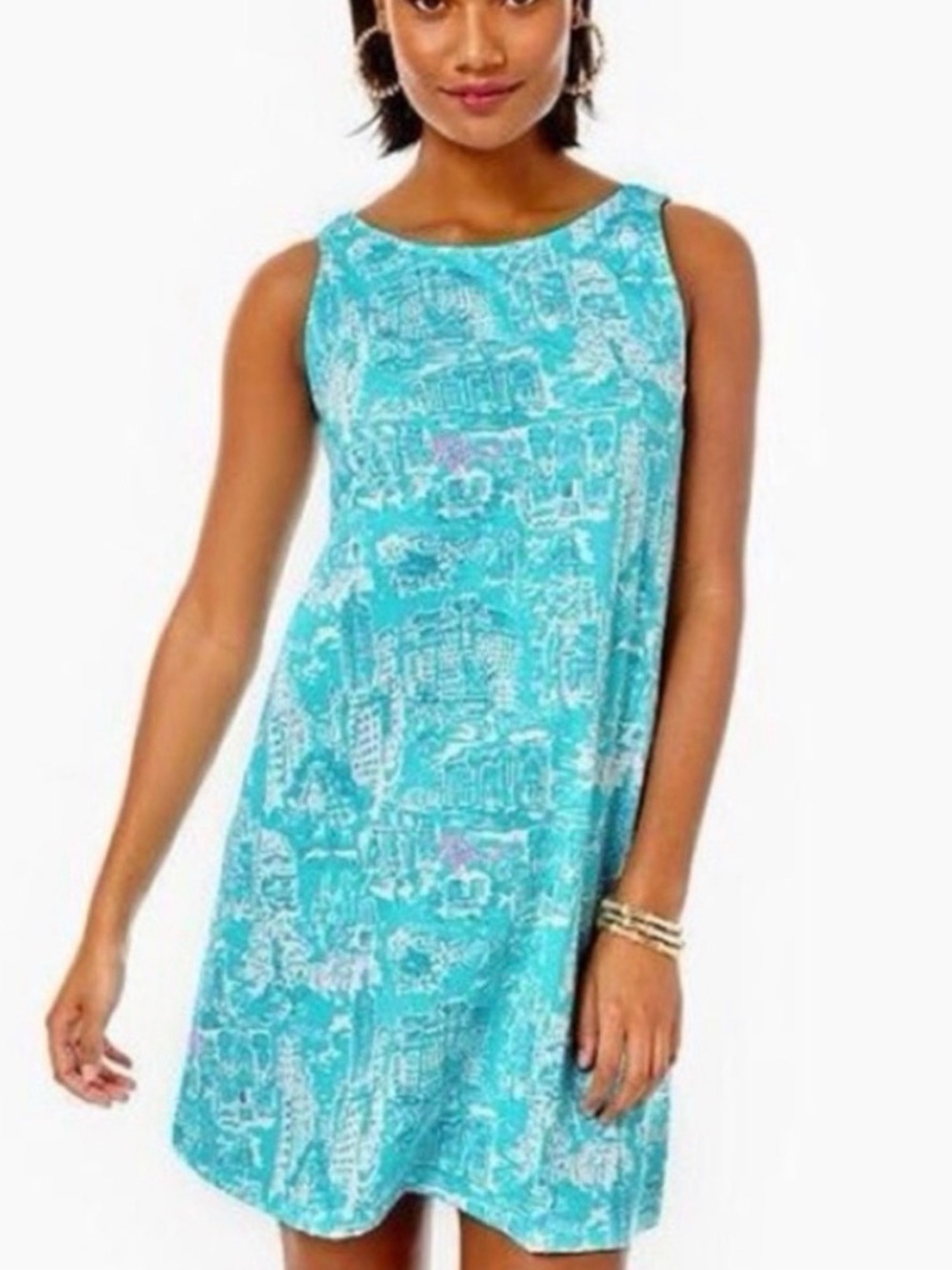 Lilly Pulitzer Shorely Blue Printed Kristen Dress NWT Small